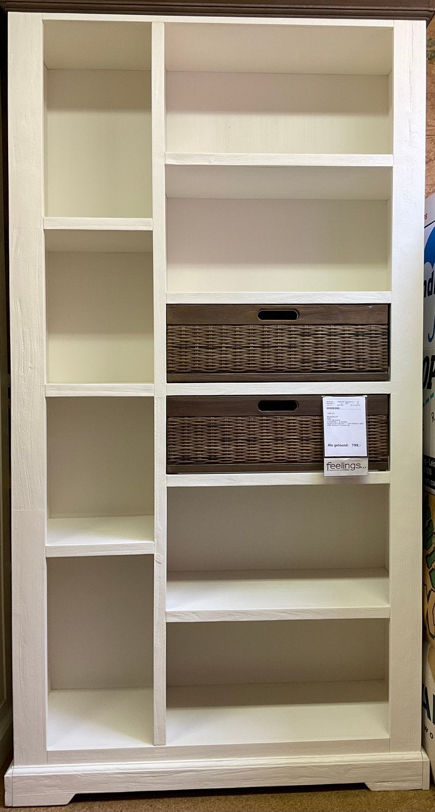 Boekenkast, 2x (acacia wit gelakt), Ophalen, Zo goed als nieuw, Overige houtsoorten