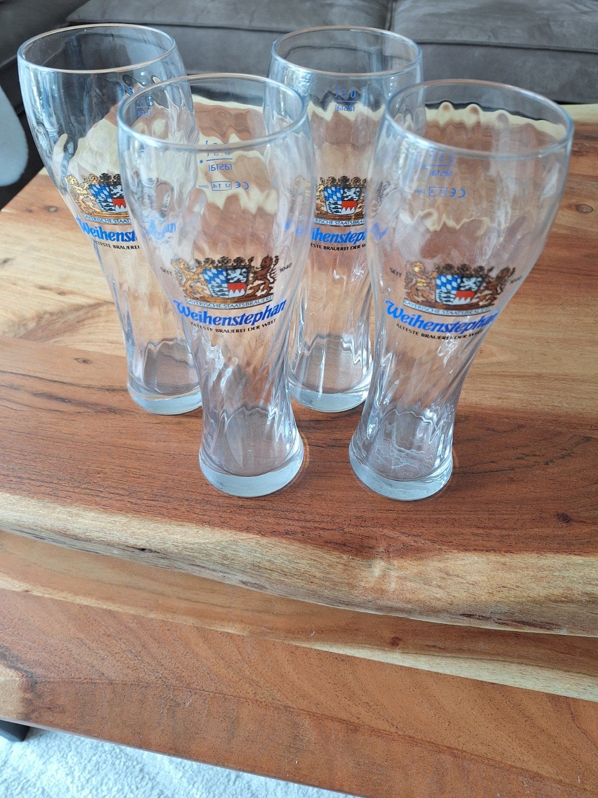 Set van 2 Weihenstephan bierglazen (0,5L), Ophalen, Zo goed als nieuw, Bierglas