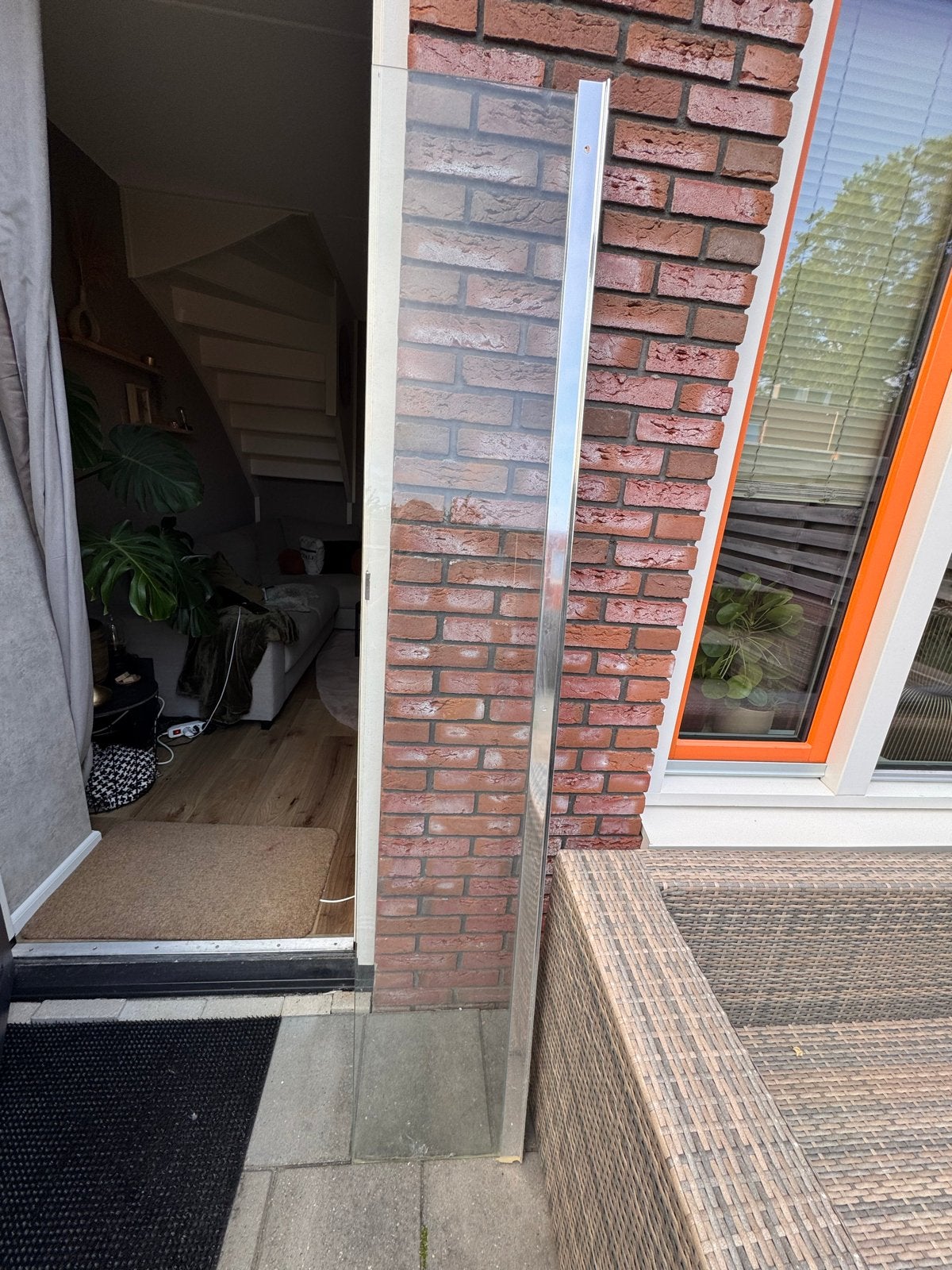 Glazen zijpaneel voor overkapping of windscherm, 80 tot 120 cm, Zo goed als nieuw, Glasplaat, 160 cm of meer