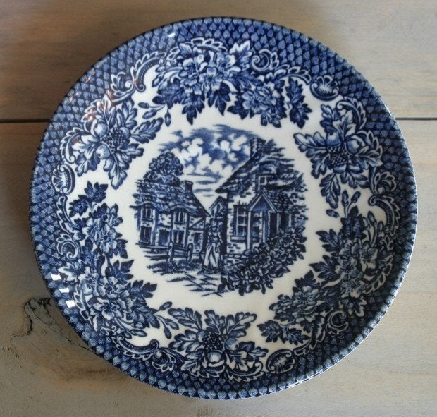 1 bordje - schotel - Royal Tudor - Merrie Olde England by G, Gebruikt, Vintage, Ophalen of Verzenden, Kop(pen) en/of Schotel(s)
