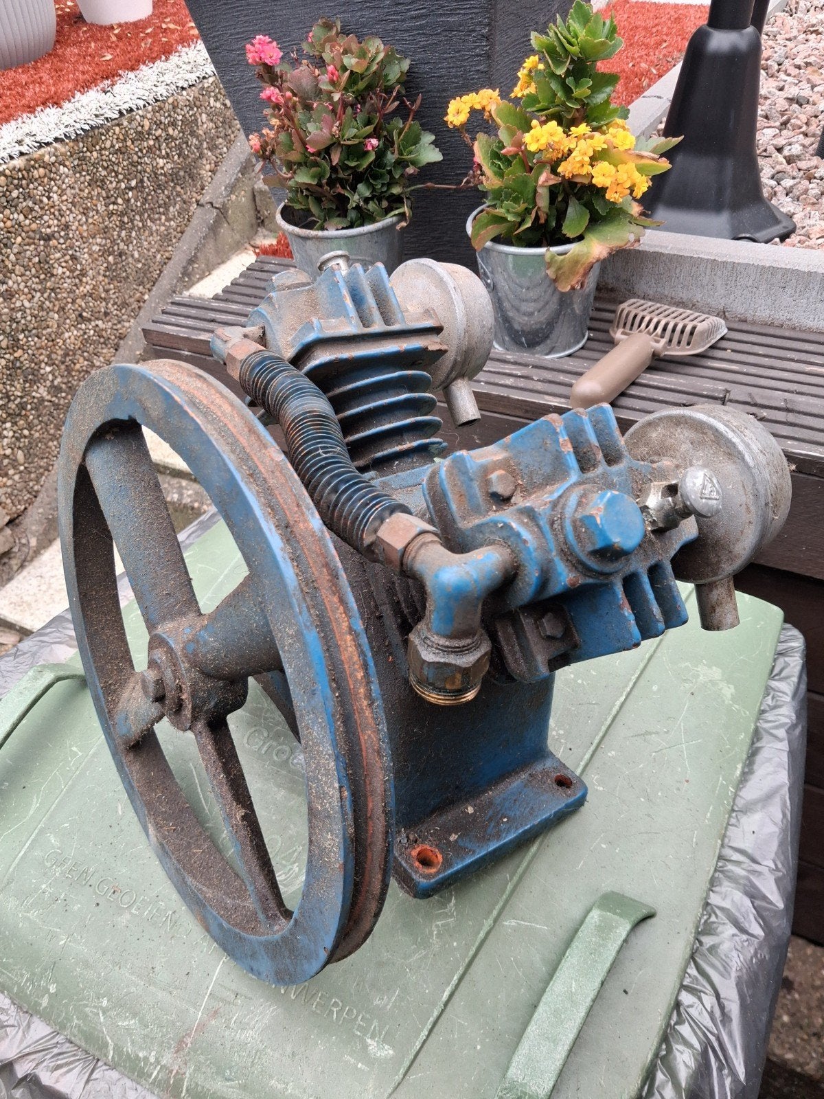 goede 2 cilinder compressor motor, Ophalen, Gebruikt, 6 tot 10 bar, 25 tot 100 liter