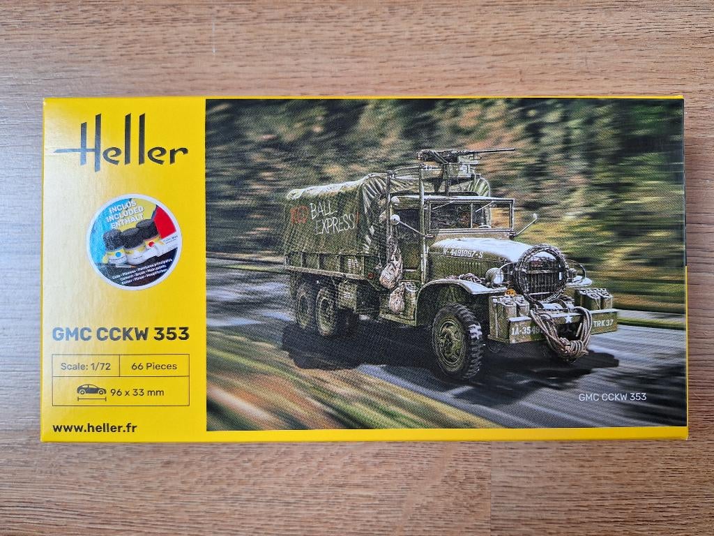 1:72 1/72 Heller GMC CCKW 353 + verf+lijm (Sealed), Hobby en Vrije tijd, Modelbouw | Auto's en Voertuigen, 1:50 of kleiner, Ophalen of Verzenden