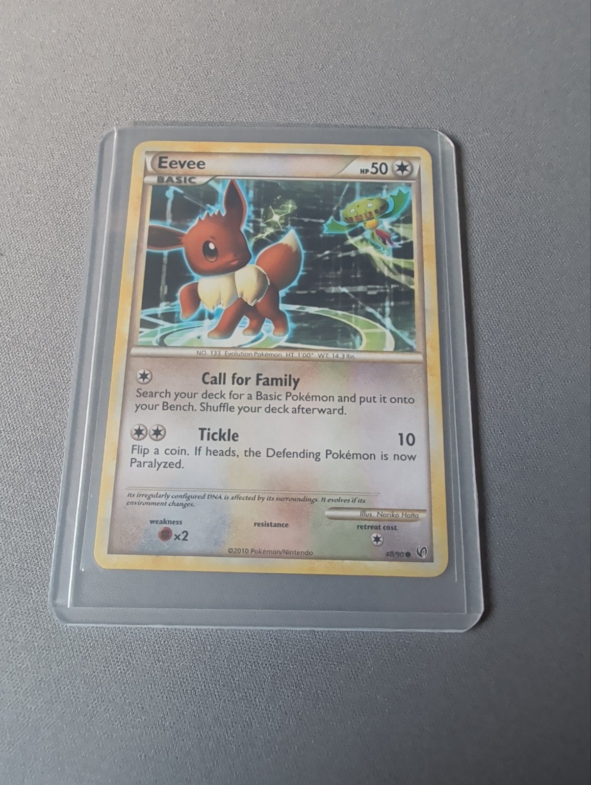 Pokémon Eevee kaart uit 2010 - Zo goed als nieuw, Ophalen of Verzenden, Zo goed als nieuw, Losse kaart
