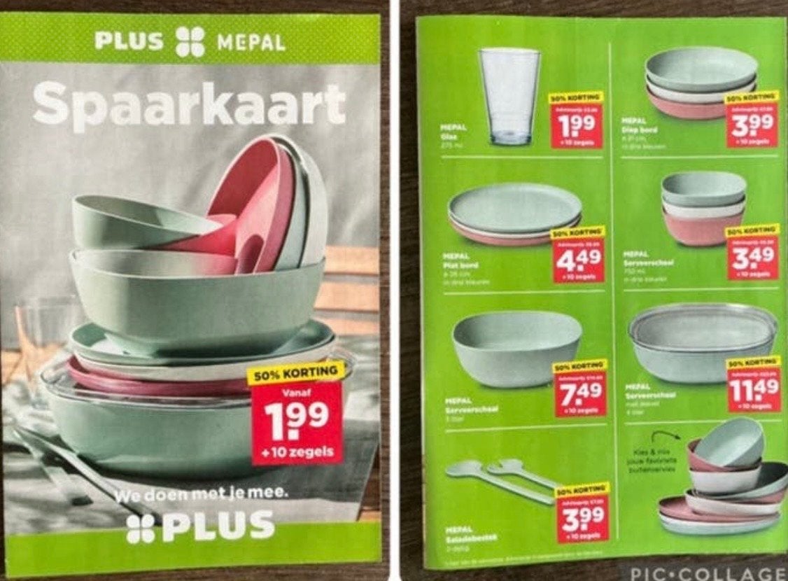 Mepal Servies plus digitale kaarten, Verzamelen, Supermarktacties, Plus, Ophalen