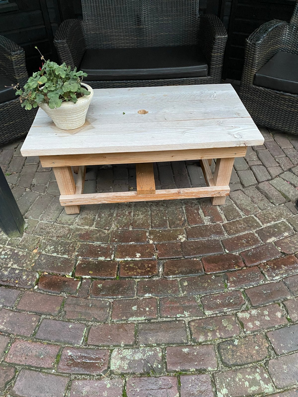 Salontafel van Douglas hout - 105x60x50 cm, Ophalen, 50 – 75, Gebruikt, 100 tot 150 cm