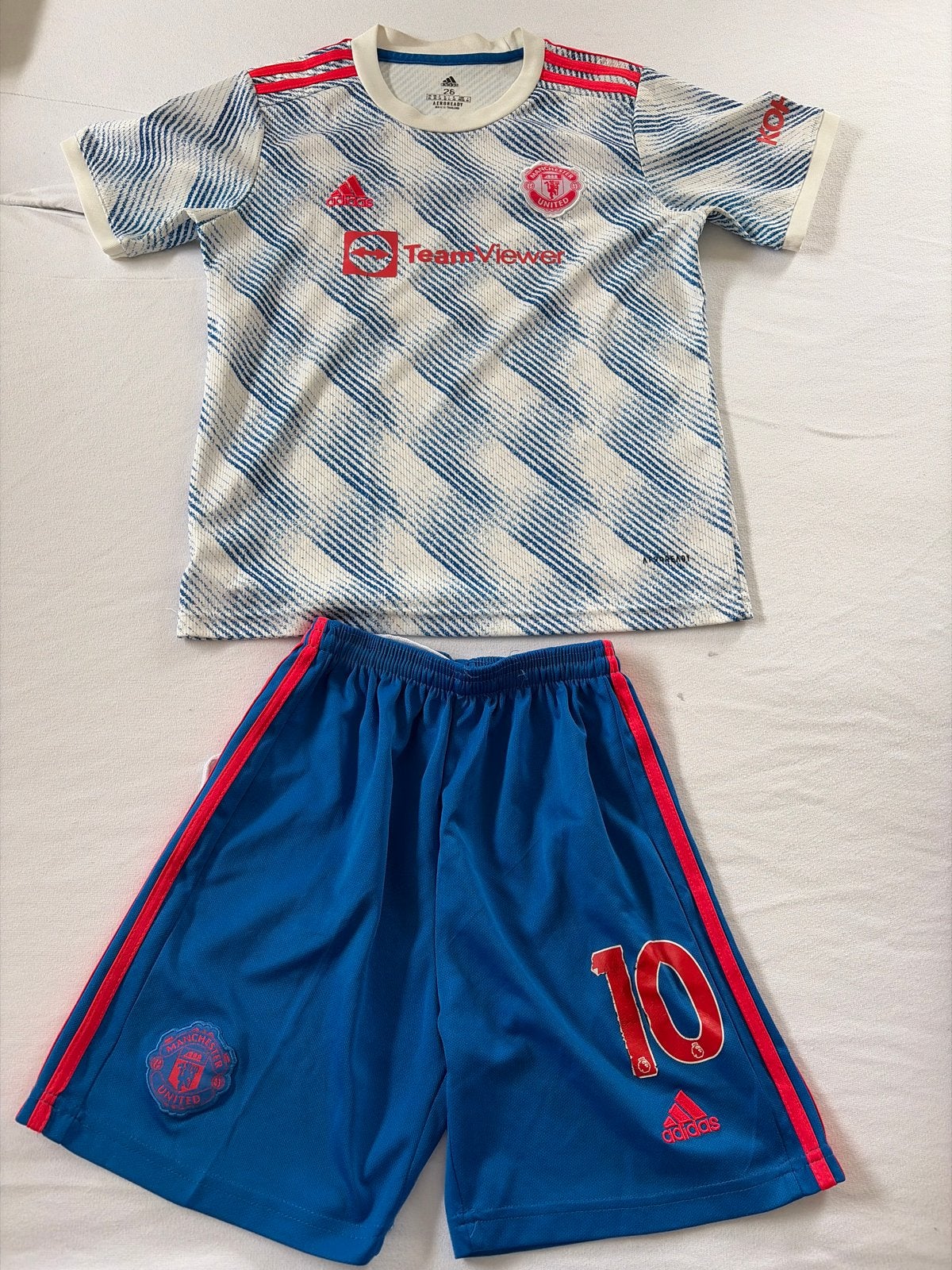 Manchester United thuisshirt en broekje Rashford maat 158, Ophalen of Verzenden, Gebruikt, Jongen, Setje
