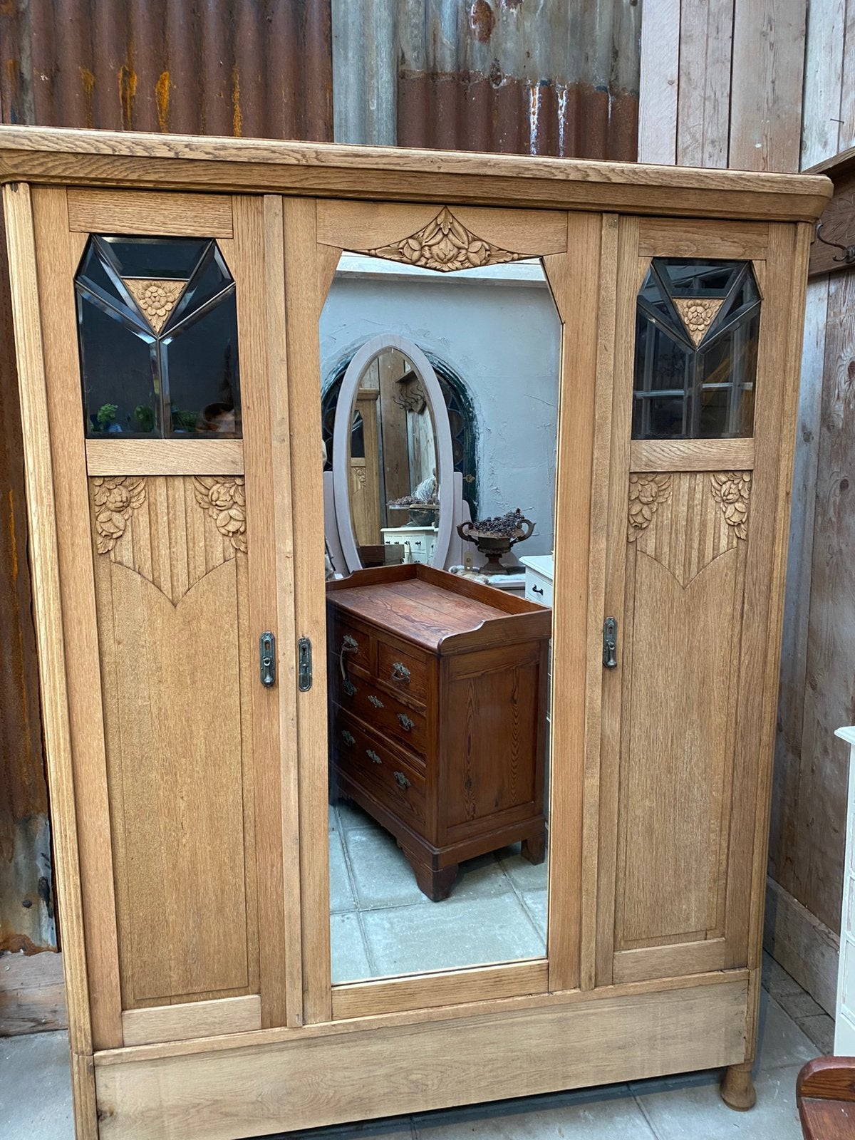 Franse Art Nouveau kast kledingkast demontabel, Ophalen