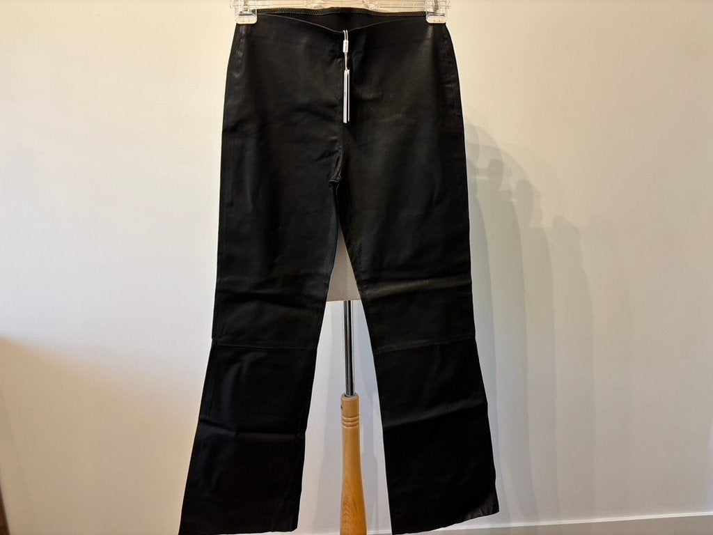 Est’Seven 'Est Journée' Leren Broek | 100% Leer | NWT | Mt L, Kleding | Dames, Est'Seven, Zwart, Maat 42/44 (L), Nieuw