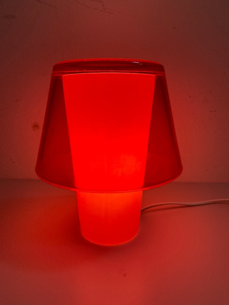 Vintage Rode glazen IKEA Gavik B1101 design tafellamp, Huis en Inrichting, Lampen | Tafellampen, Ophalen, IKEA, Design, Glas