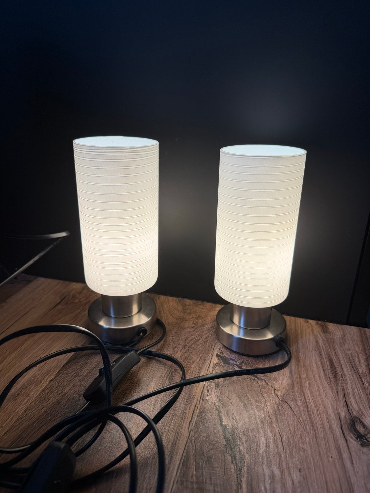 2 Fischer&Honsel Ciclo Tila design tafellampen, Huis en Inrichting, Lampen | Tafellampen, Met schakelaar, Overige merken, Wit