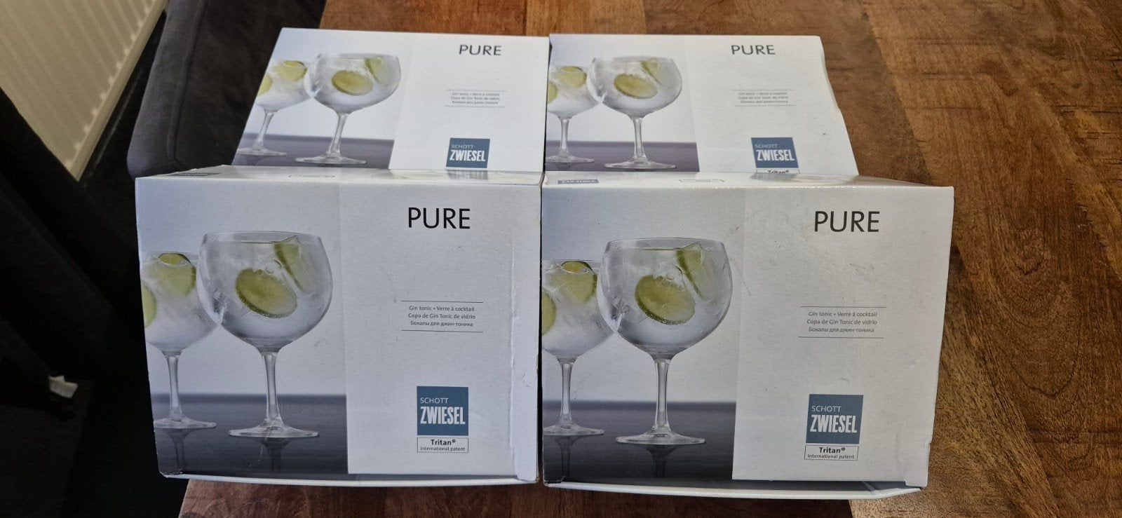 Schott Zwiesel Pure Gin Tonic Glazen - Set van 4, Ophalen, Glas of Glazen, Nieuw, Glas