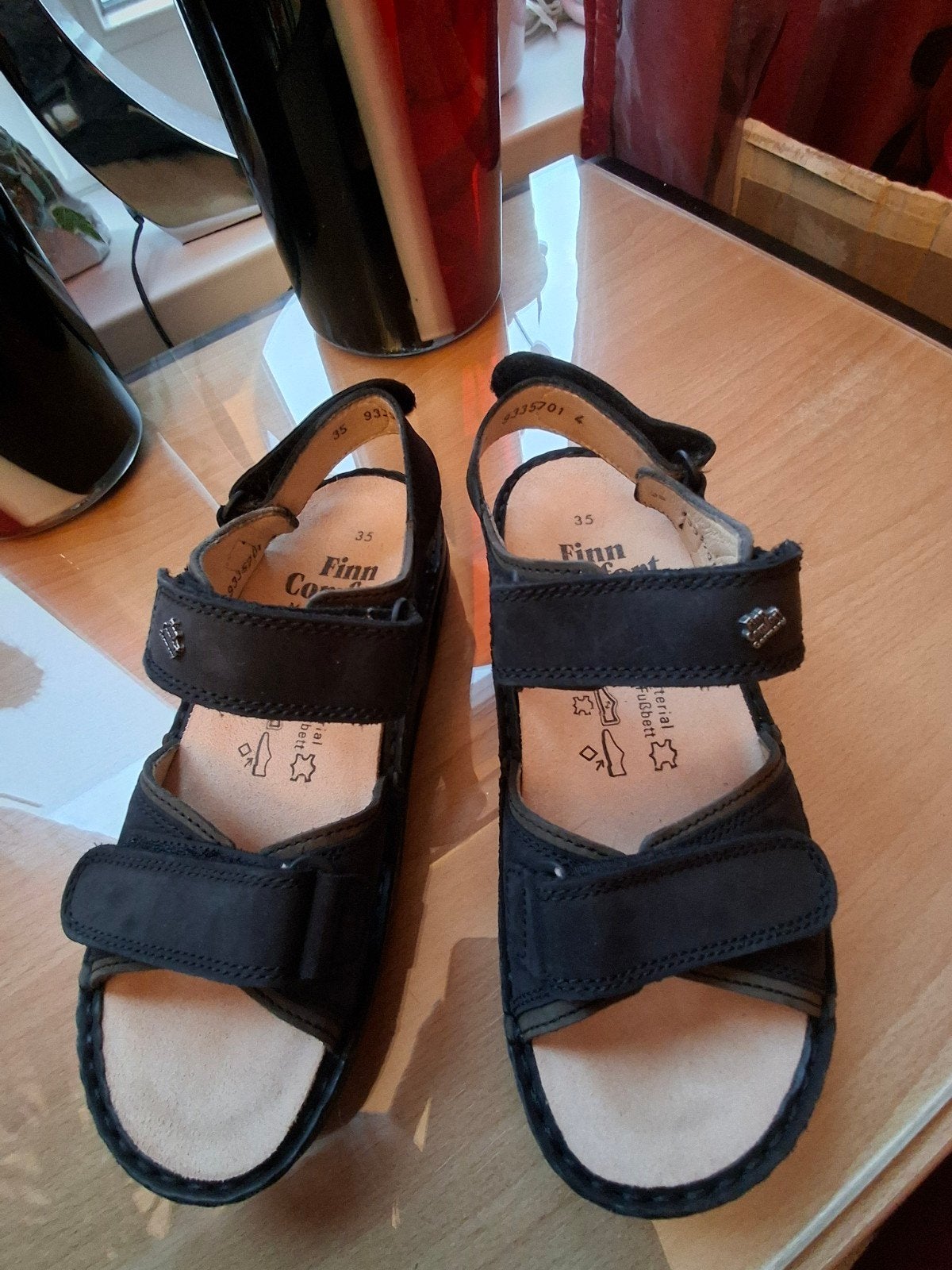 Finn Comfort sandalen zwart leer maat 35 - zo goed als nieuw, Finn Comfort, Zwart, Zo goed als nieuw, Sandalen of Muiltjes
