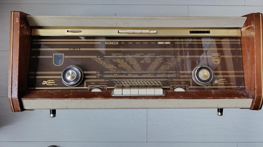 Philips bi-ampli stereo radio, Antiek en Kunst, Ophalen