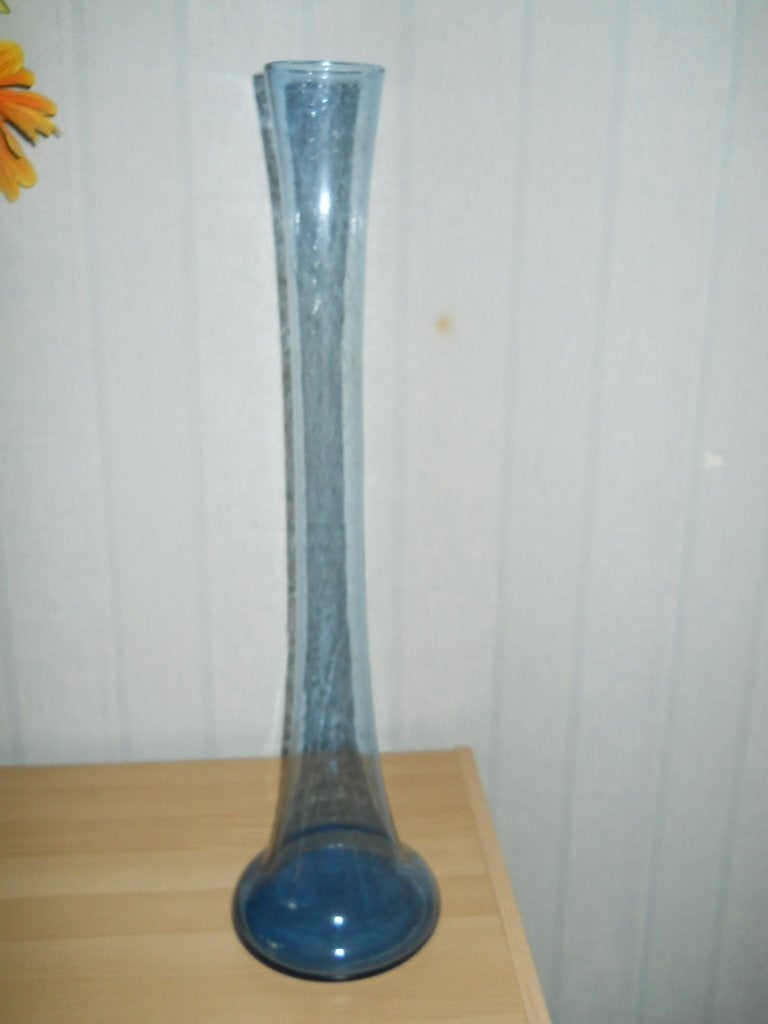 blauwe vaas 60 cm hoog, Ophalen, Blauw, 60 cm, Glas