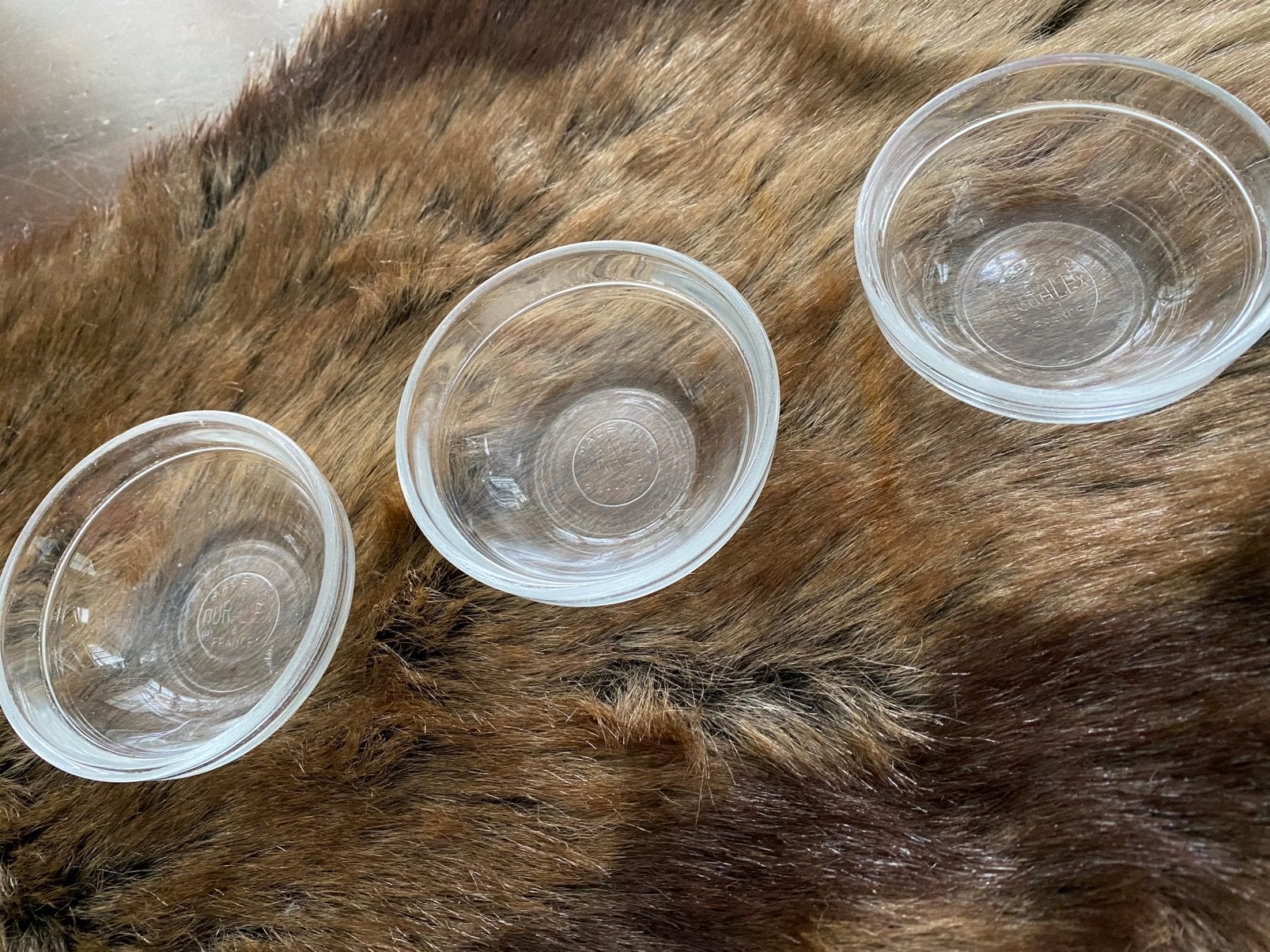 3 theebakjes schaaltjes doorsnee 7 cm van DURALEX, Ophalen of Verzenden, Overige merken, Glas, Overige typen