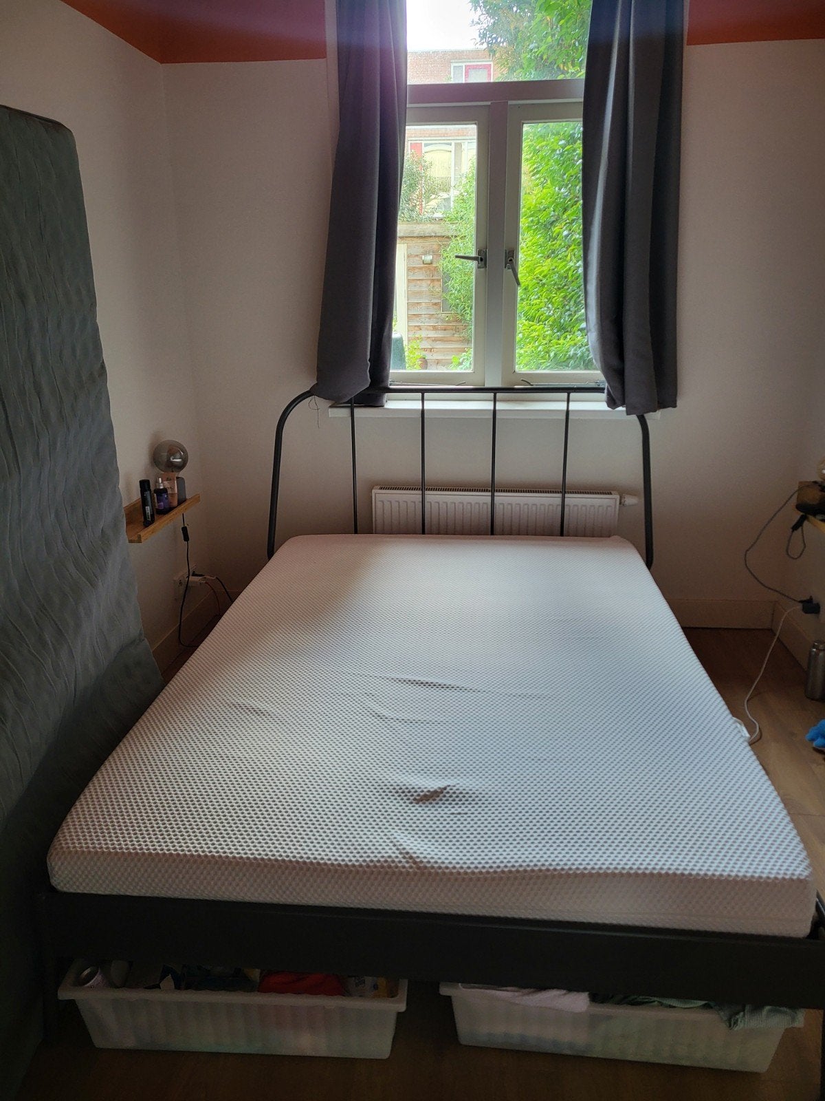 IKEA Kopardal bedframe 140200, Gebruikt, Zwart, Tweepersoons, 200 cm