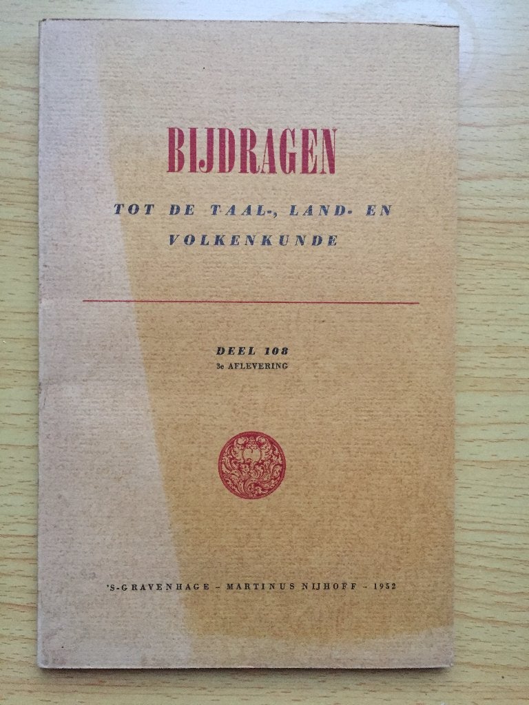 Bijdragen tot de Taal-, Land en Volkenkunde dl 108-3, 1952, Boeken, Ophalen of Verzenden, Gelezen, Diverse auteurs