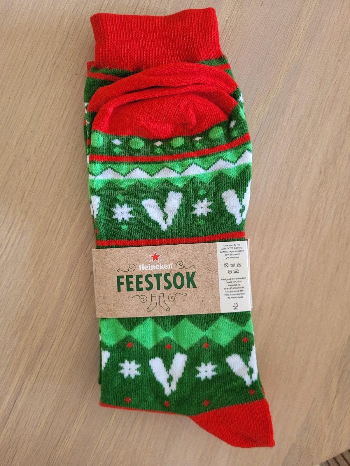 Heineken Feestsokken - Maat 42-46, Kleding | Heren, Sokken en Kousen, Overige kleuren, Ophalen of Verzenden, Heineken, Nieuw
