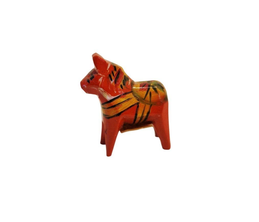 Mini Dalapaardje Dalarna paard beeldje vintage, Gebruikt, Onbekend, Ophalen of Verzenden, Onbekend