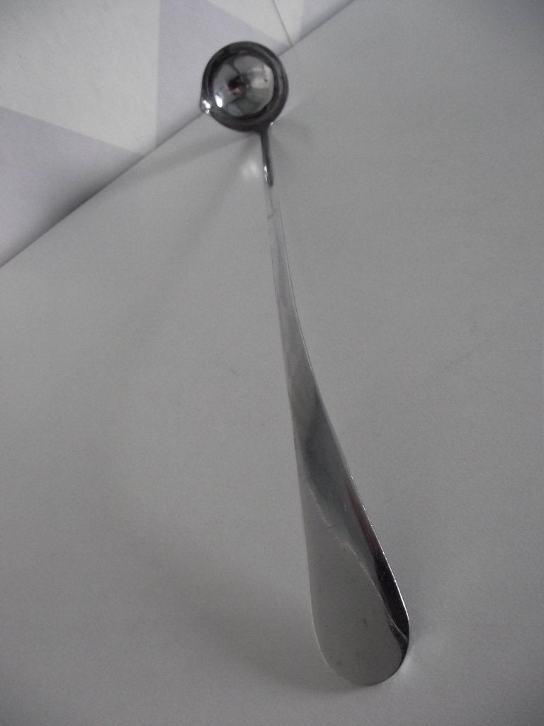 vintage chroom Bowllepel Hollands glad 32cm kersenlepel 1930, Ophalen of Verzenden