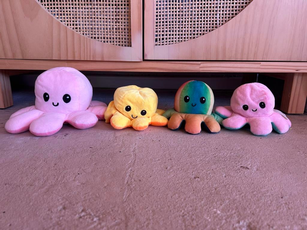 Reversible Octopus Knuffels - Diverse Kleuren, Overige merken, Overige karakters, Overige typen, Ophalen of Verzenden