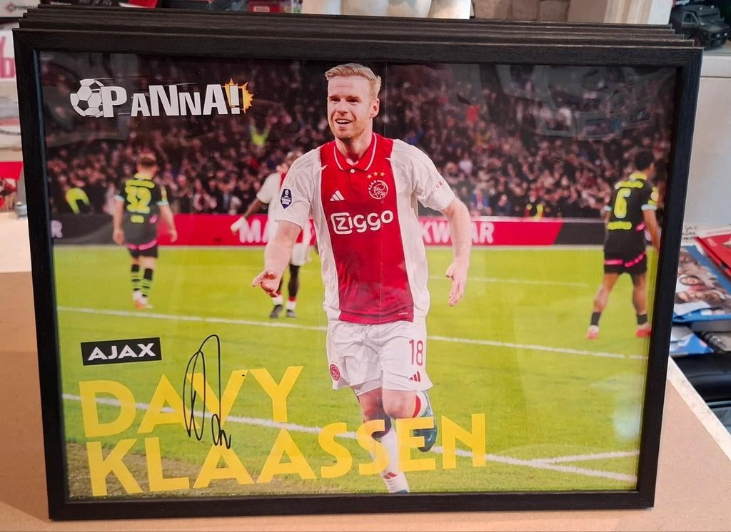 Klaassen Ajax ingelijste poster met handtekening, Eén persoon