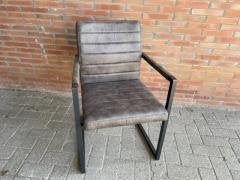 Stoelen mooi ,industriële met arm  antraciet laag geprijsd, Nieuw, Ophalen of Verzenden, Metaal, Grijs