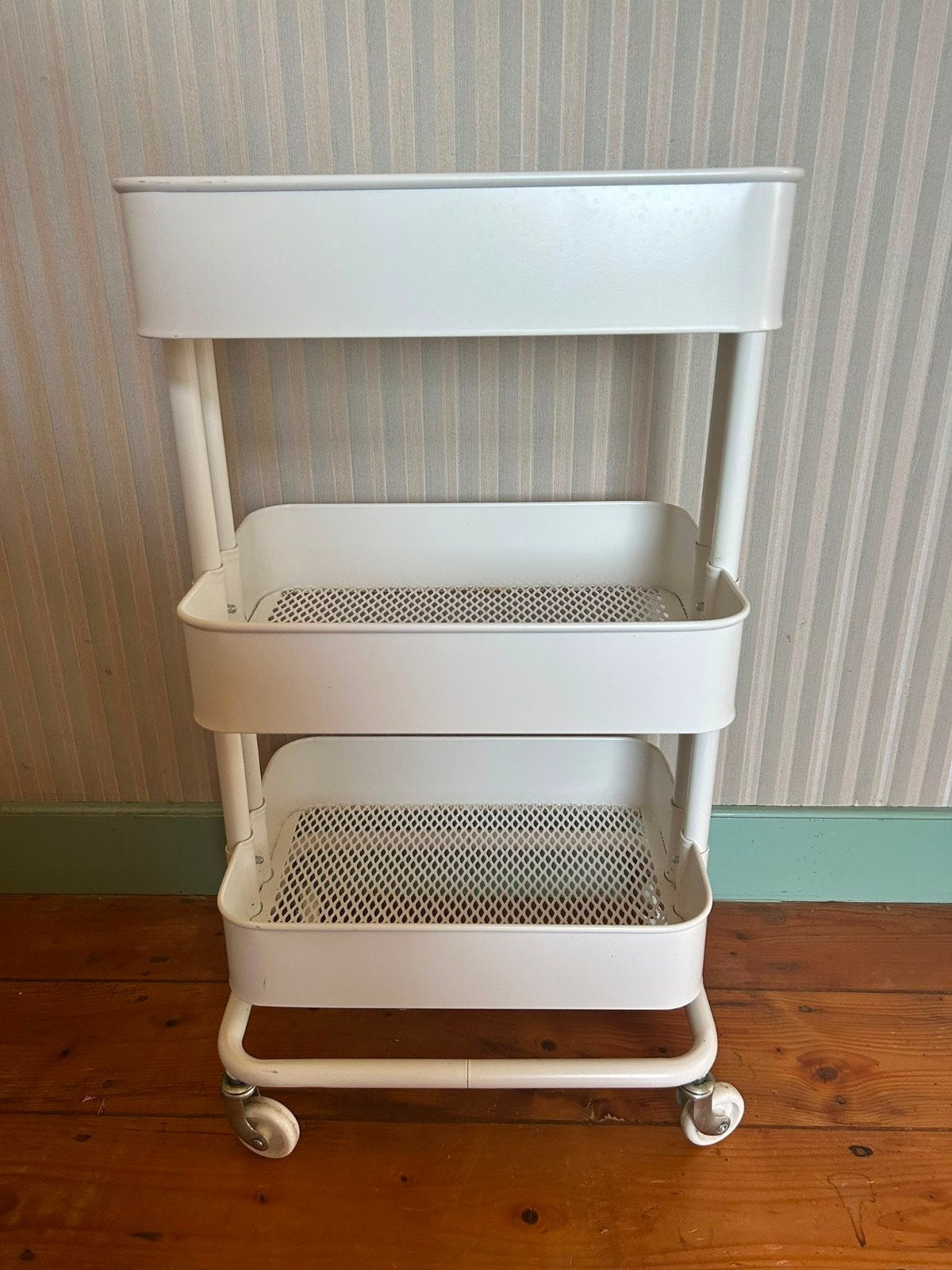 RÅSKOG
Roltafel, wit, 28x38x61 cm, Ophalen, Gebruikt, Trolley, Metaal