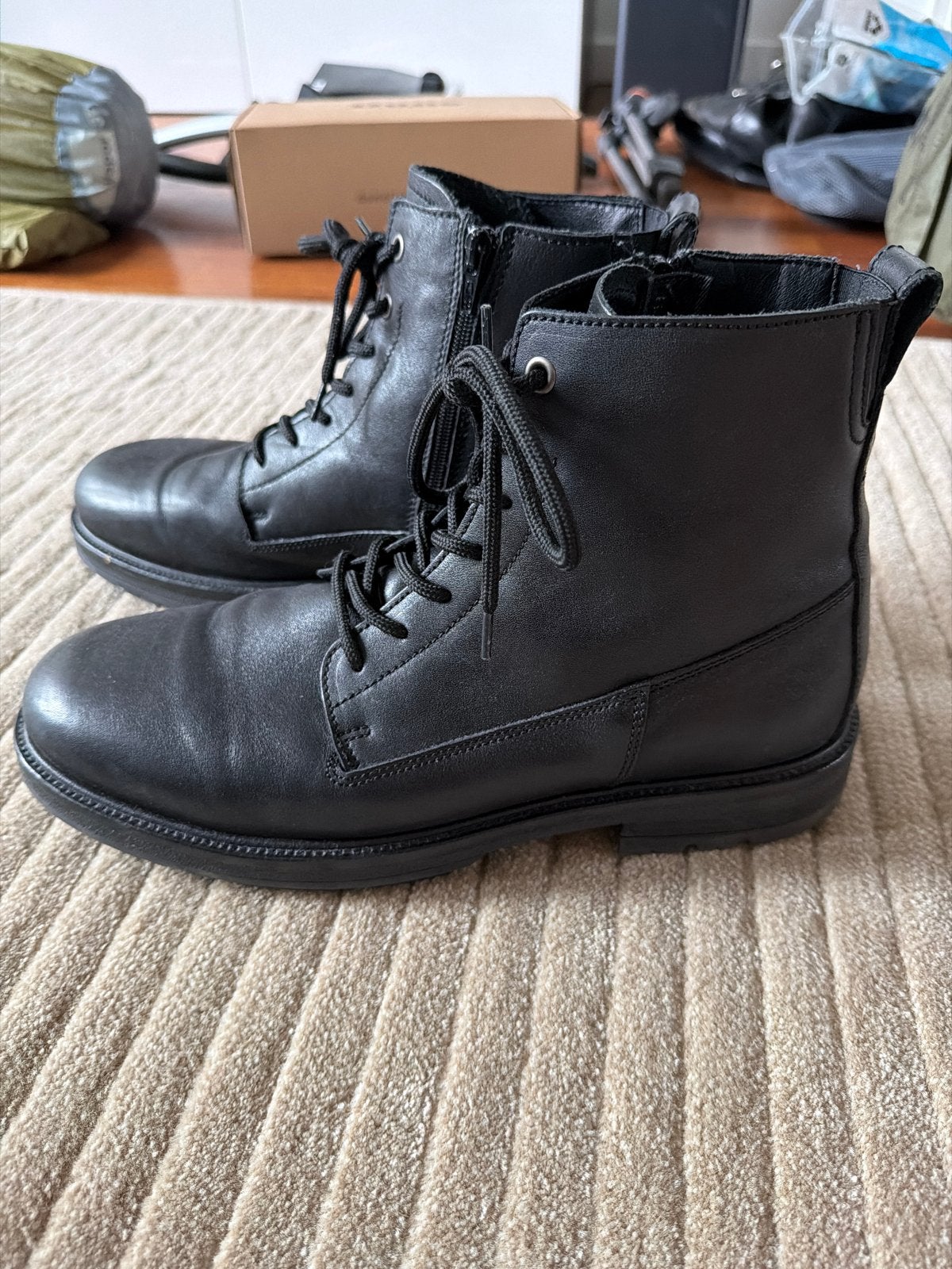 Marc O'Polo Zwarte Leren Boots Maat 45, Ophalen of Verzenden, Gedragen, Zwart, Boots