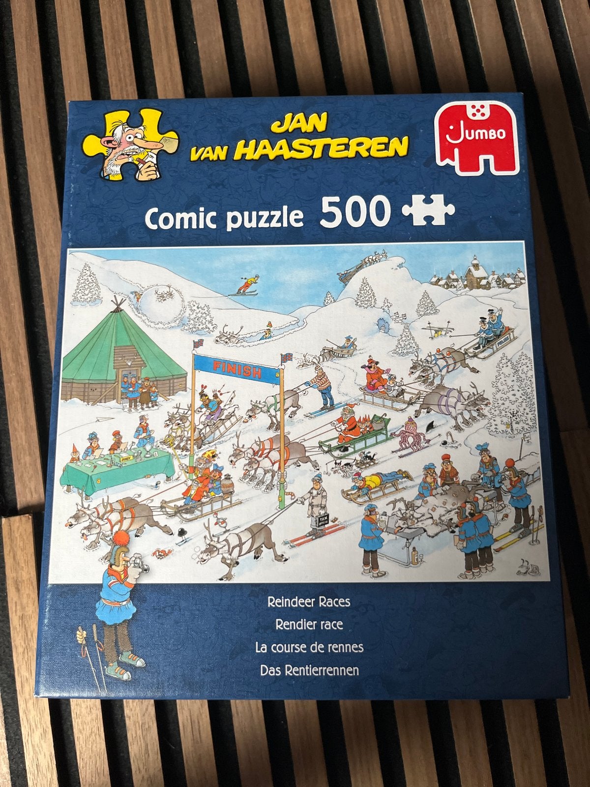 Jan van Haasteren Comic Puzzel - Rendier Race 500 stukjes, Ophalen, 500 t/m 1500 stukjes, Zo goed als nieuw, Legpuzzel
