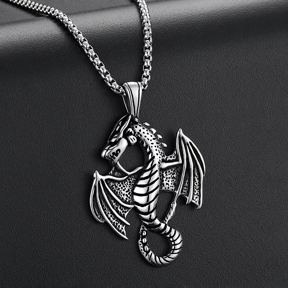 Roestvrij Stalen Draken Ketting Voor Mannen En Vrouwen, Verzenden, Nieuw, Zilver, Overige materialen