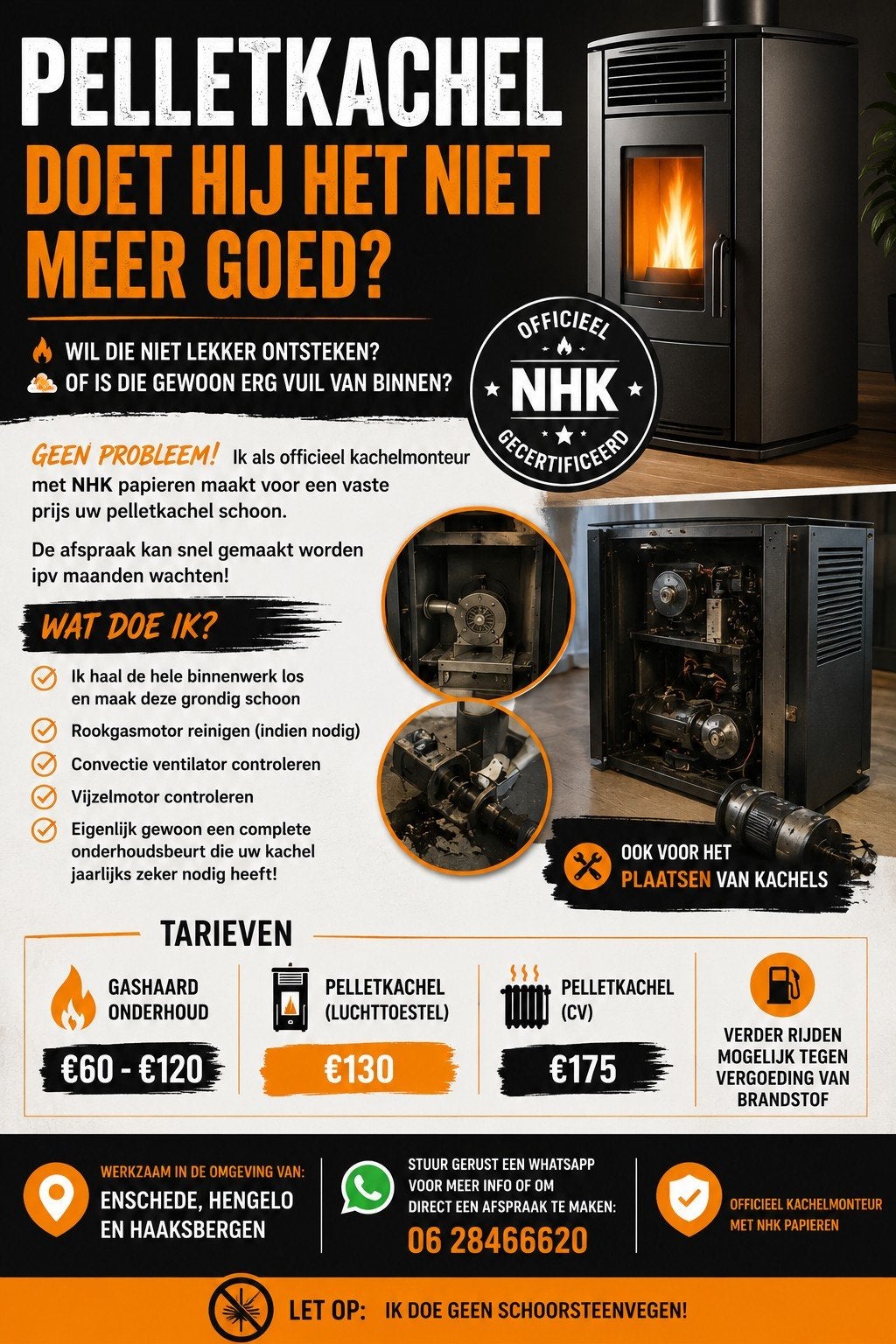 Pelletkachel monteur aangeboden, Doe-het-zelf en Verbouw, Ophalen of Verzenden