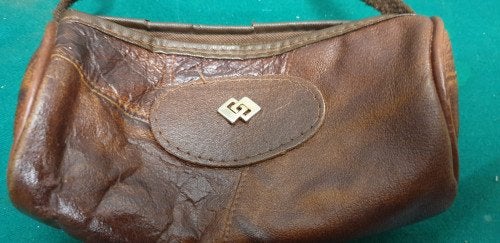 schoudertas bruin klein rond vintage, Ophalen of Verzenden, 'T Olde Gre-j, Info@toldegrej.nl, Endepoelstraat 20f Didam