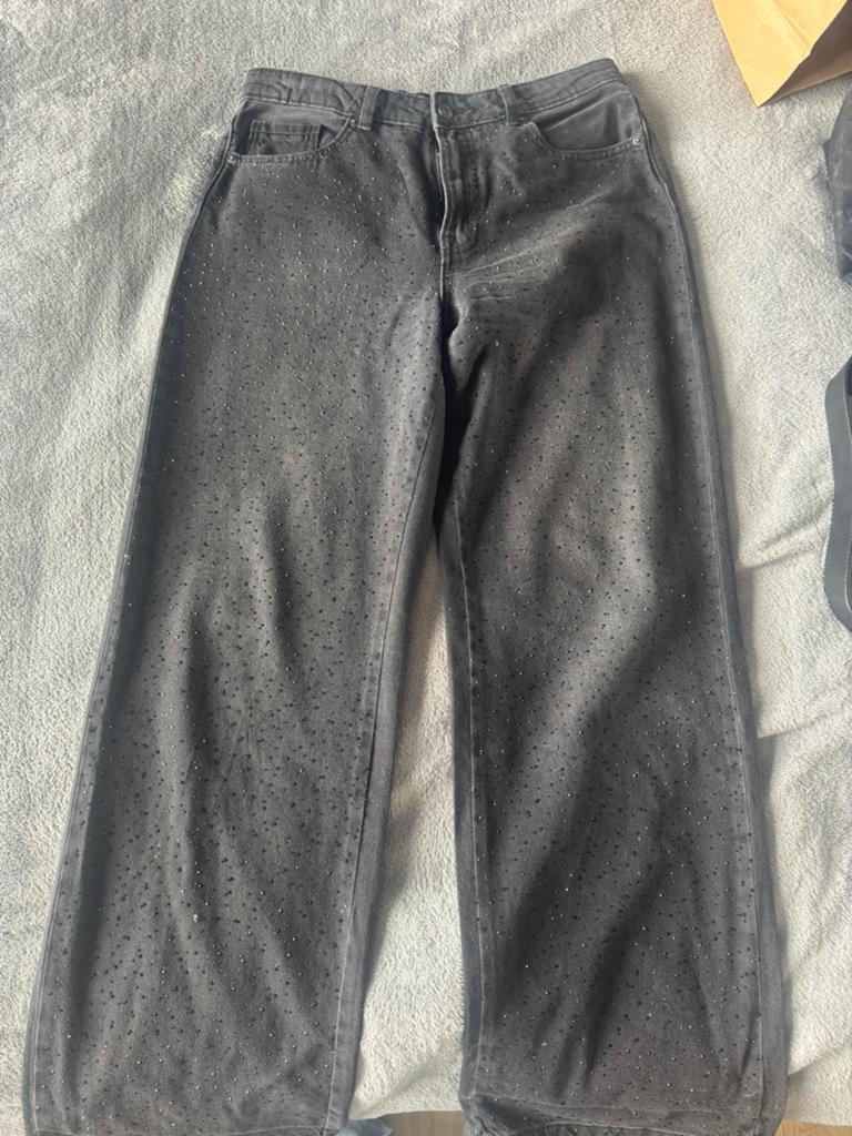 Stradivarius glitter broek maat 40, Kleding | Heren, Broeken en Pantalons, Ophalen of Verzenden, Zo goed als nieuw, Overige maten