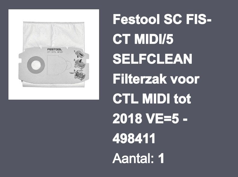 Festool stofzuigerzakken, Ophalen, Nieuw, Afzuiger