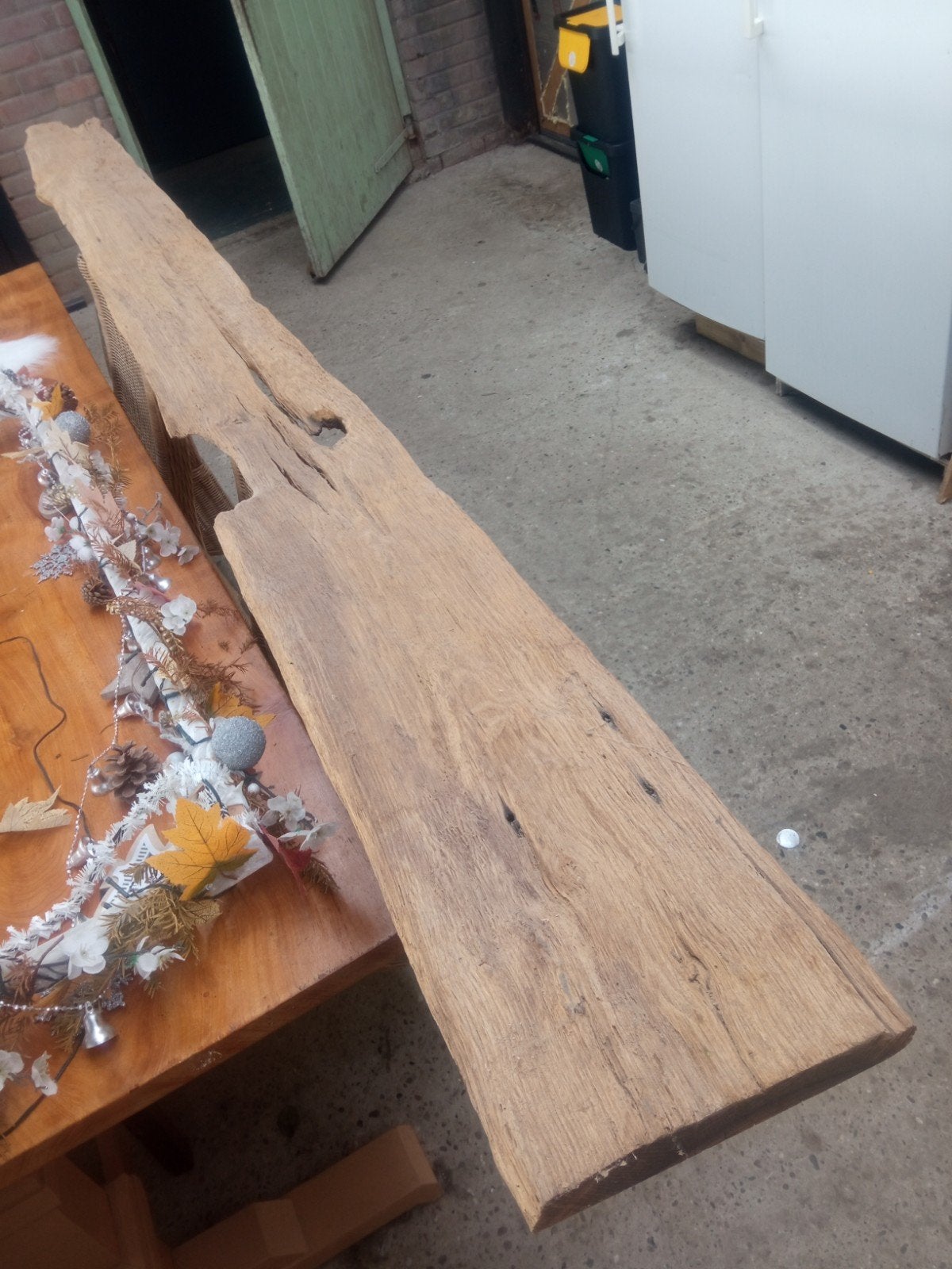 Oude eiken wagon plank, Doe-het-zelf en Verbouw, Hout en Planken, Ophalen, Eiken, Minder dan 200 cm, Plank
