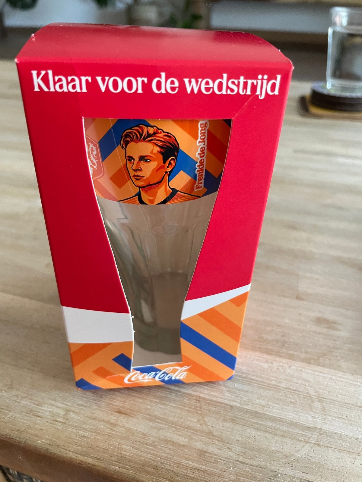 WK Coca Cola glas, Frenkie de Jong, Verzamelen, Ophalen of Verzenden, Nieuw, Frisdrankglas