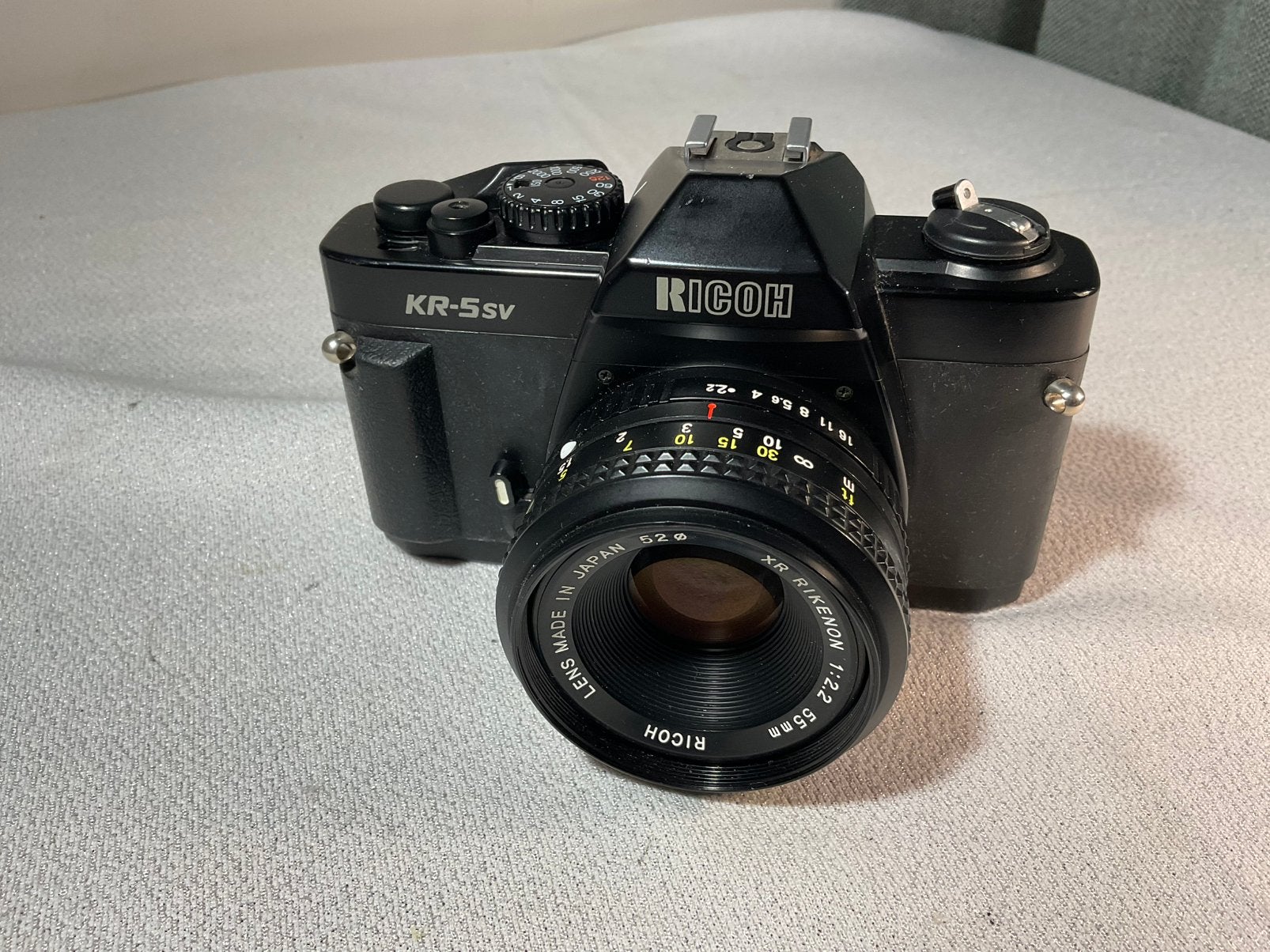 fraaie RICOH KR-5SV met XR rikenon 55mm lens, Ophalen of Verzenden, Spiegelreflex, Overige Merken
