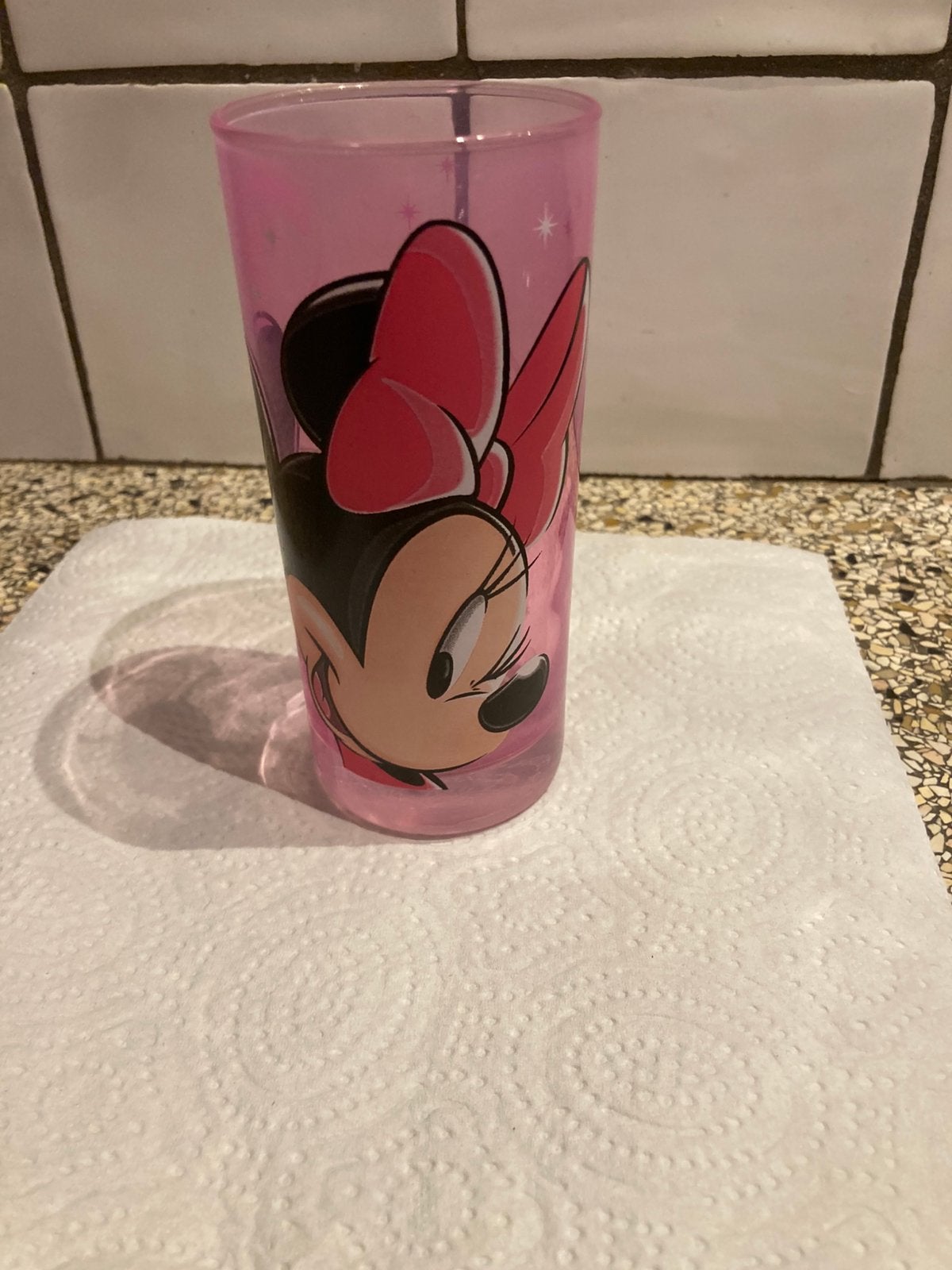 Glas disney minnie, Verzamelen, Ophalen of Verzenden, Mickey Mouse, Zo goed als nieuw, Servies