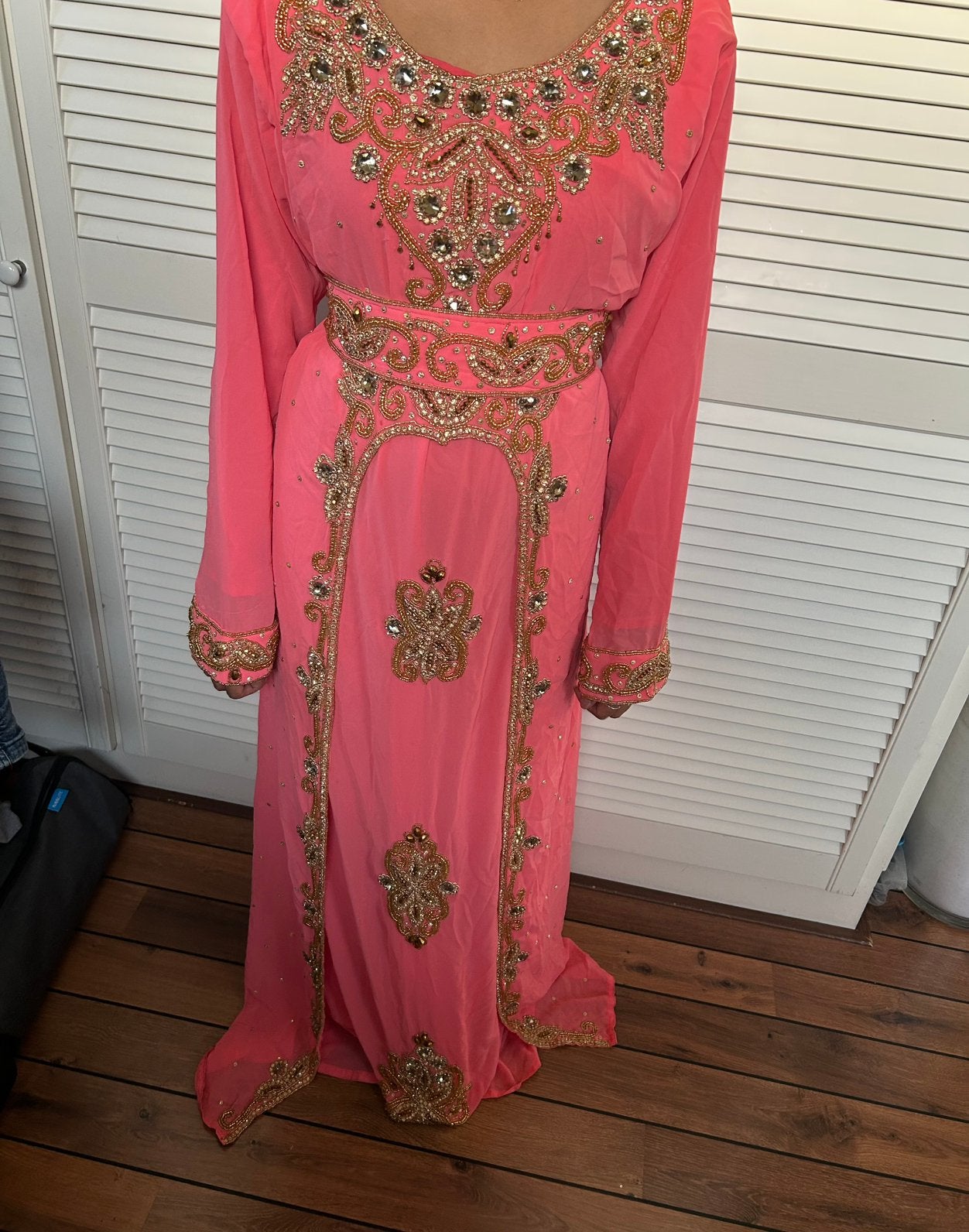 Marokkaanse jurk  3-delig roze one size, Maat 38/40 (M), Overige typen, Ophalen of Verzenden, Zo goed als nieuw
