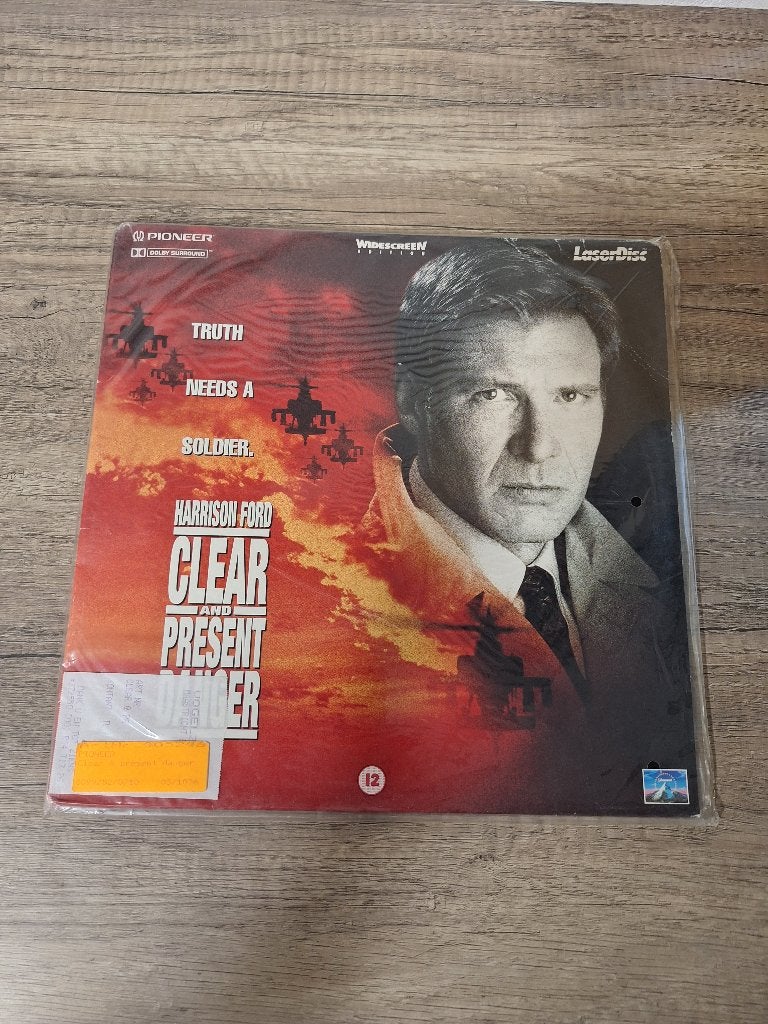 Vintage Laserdisc Clear and Present Danger Harrison Ford, Alle leeftijden, Ophalen of Verzenden, Gebruikt