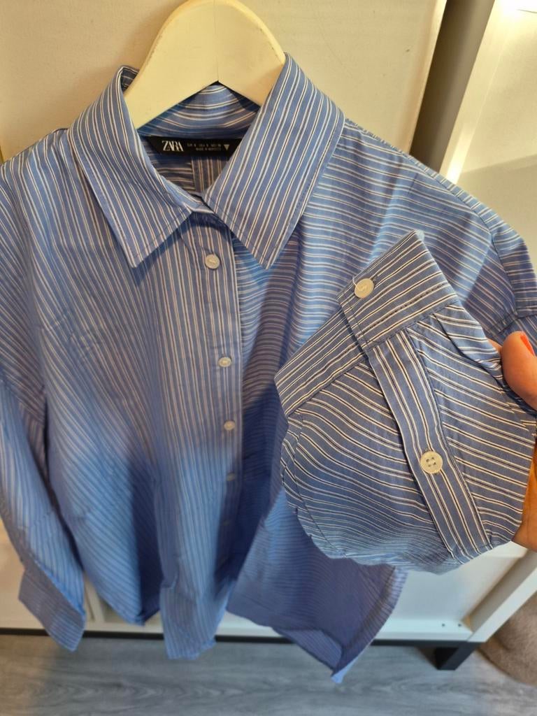 Zara gestreepte blouse, Kleding | Dames, Blouses en Tunieken, Zo goed als nieuw, Maat 38/40 (M), Blauw, Ophalen of Verzenden