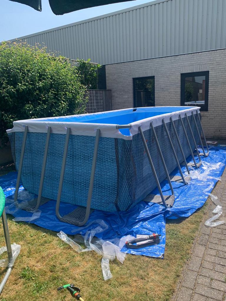 Bestway zwembad 412x201x122, Tuin en Terras, Gebruikt, 300 cm of meer, Rechthoekig, Ophalen