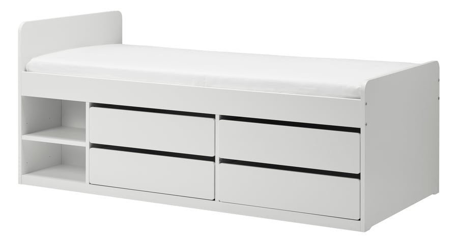 Bed met laden - Ikea SLAKT - 90x200, Ophalen, Gebruikt, 90 cm, Eenpersoons