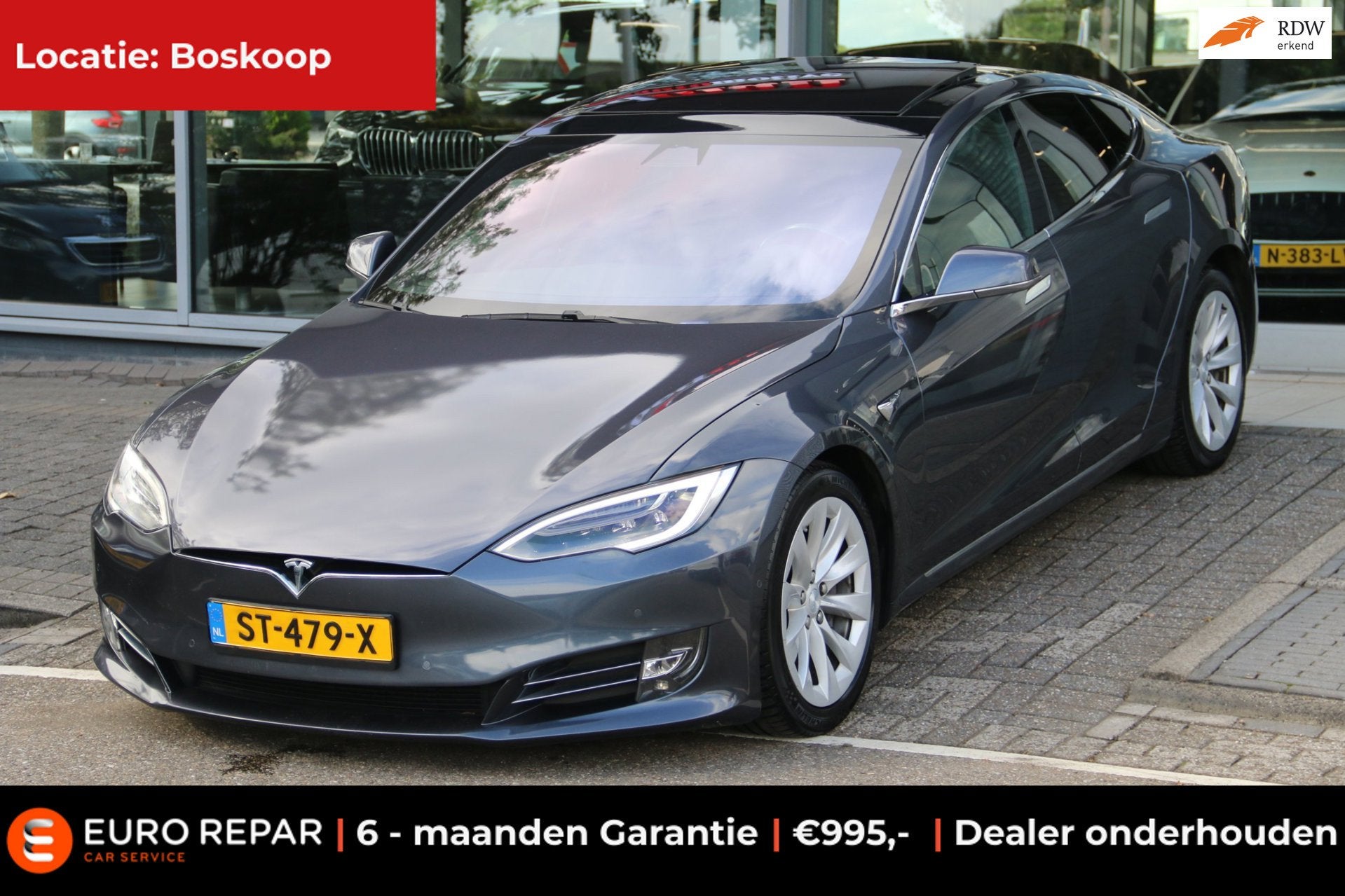 Tesla Model S 75D Base FULL OPTION SOH 87,8%, Dealer onderhouden, Gebruikt, Lichtsensor, 315 min