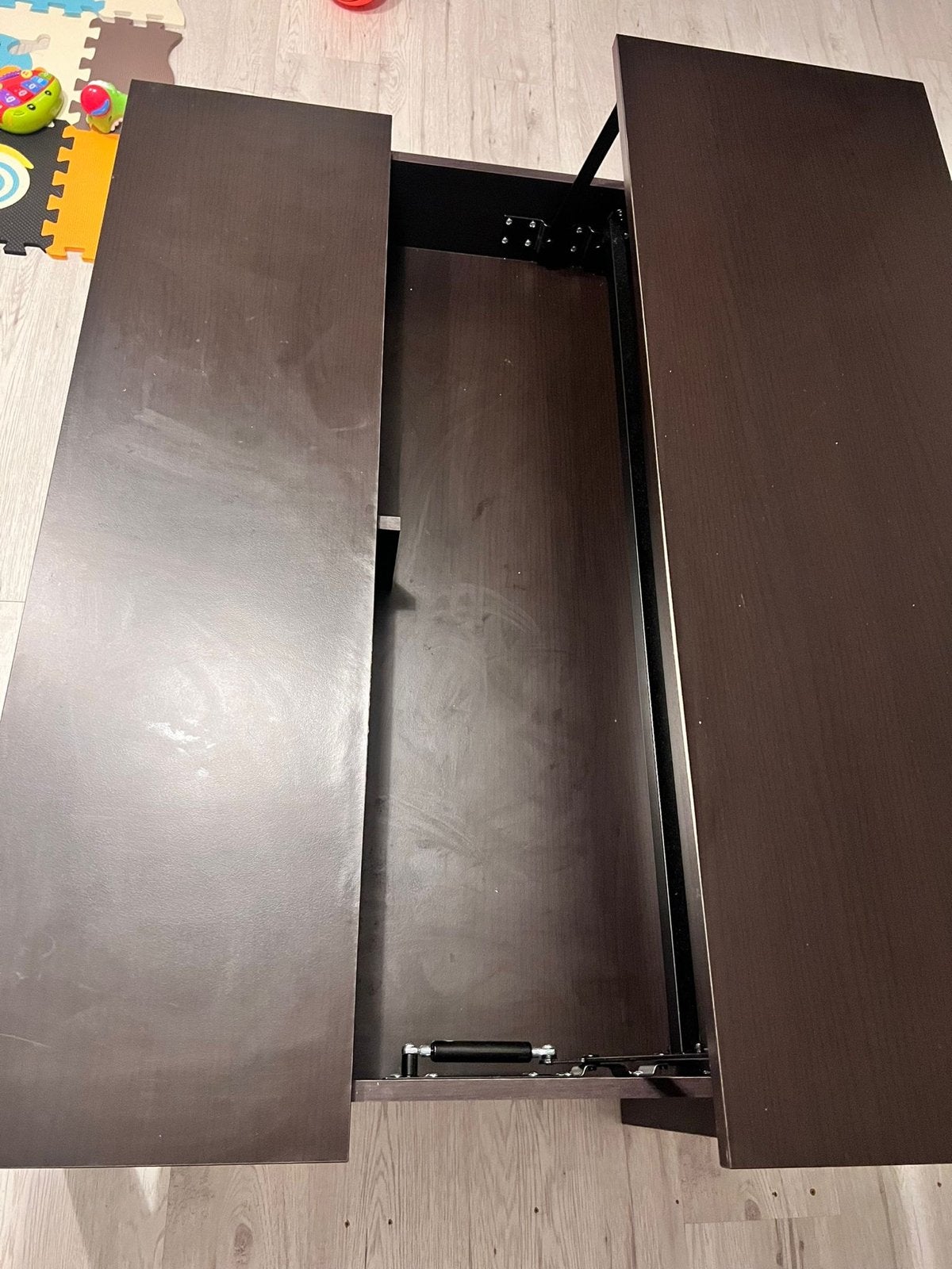 Verstelbare salontafel 90cm - Modern en functioneel, Ophalen, Gebruikt, Overige houtsoorten, 50 tot 100 cm