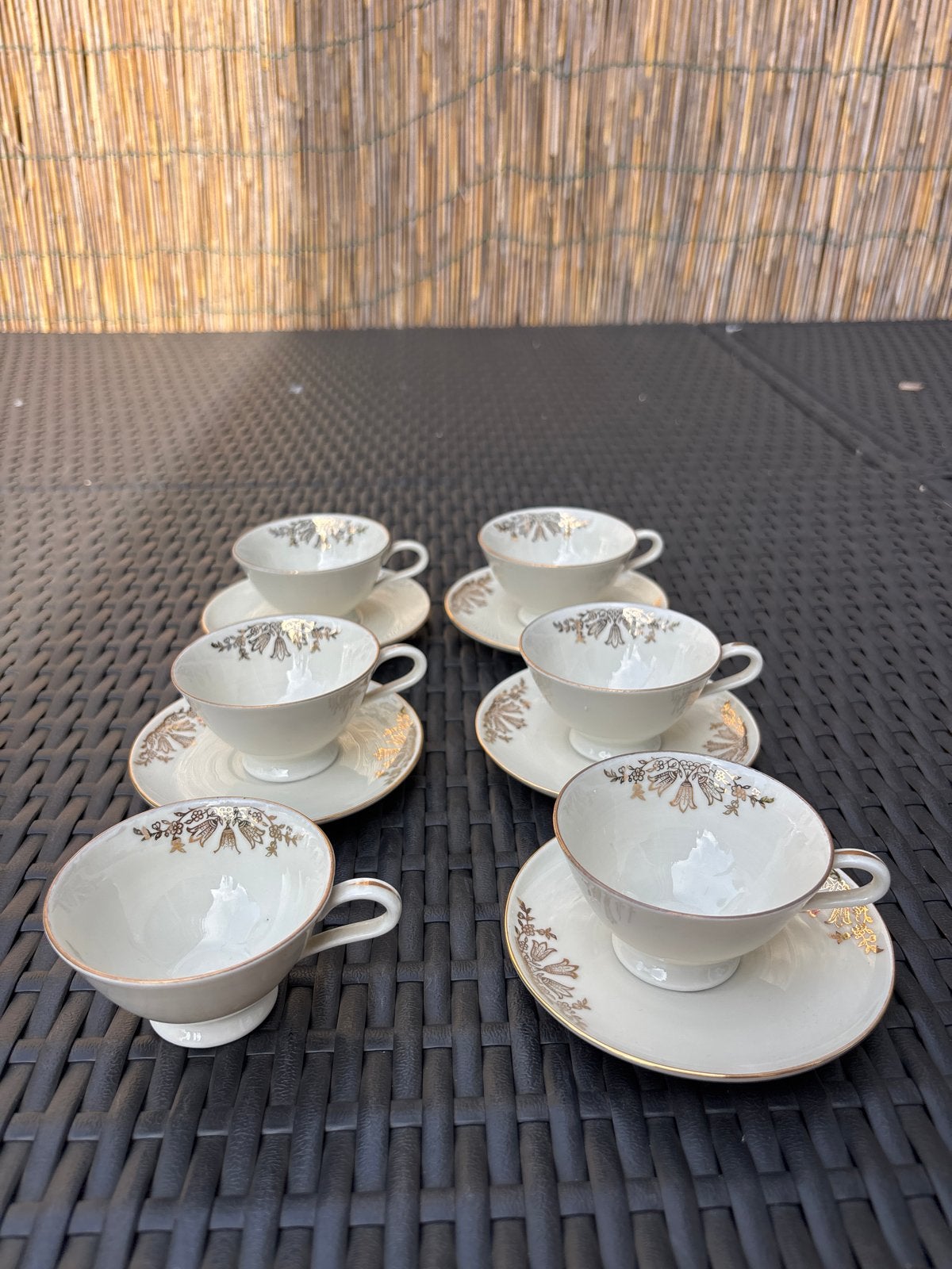 Vintage Bavaria theekopjes met schotels - 6 stuks, Ophalen of Verzenden