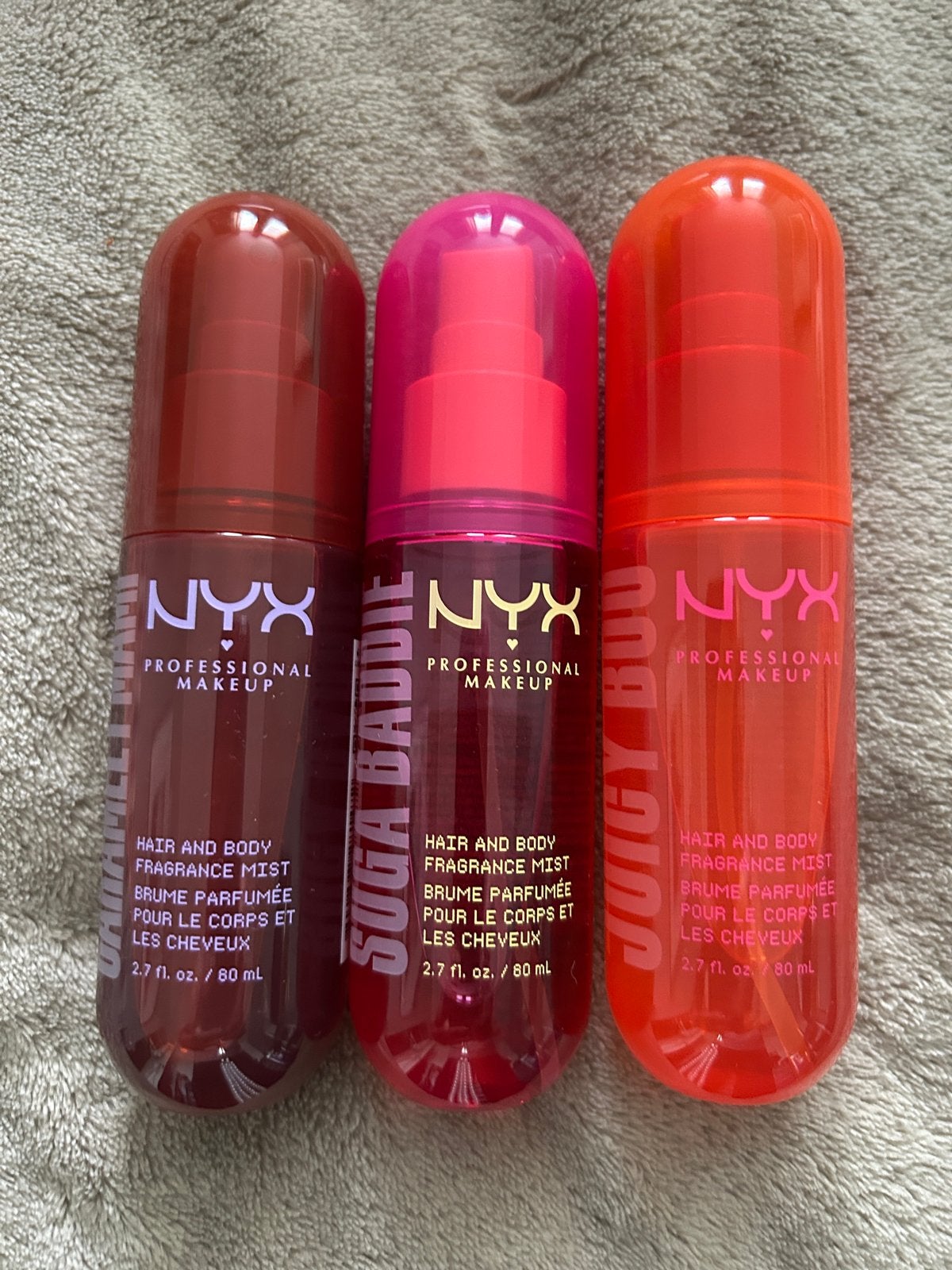 NYX Hair & Body Mist - Zoete Geurtjes (3x 80ml), Ophalen of Verzenden, Nieuw, Handen en Nagels