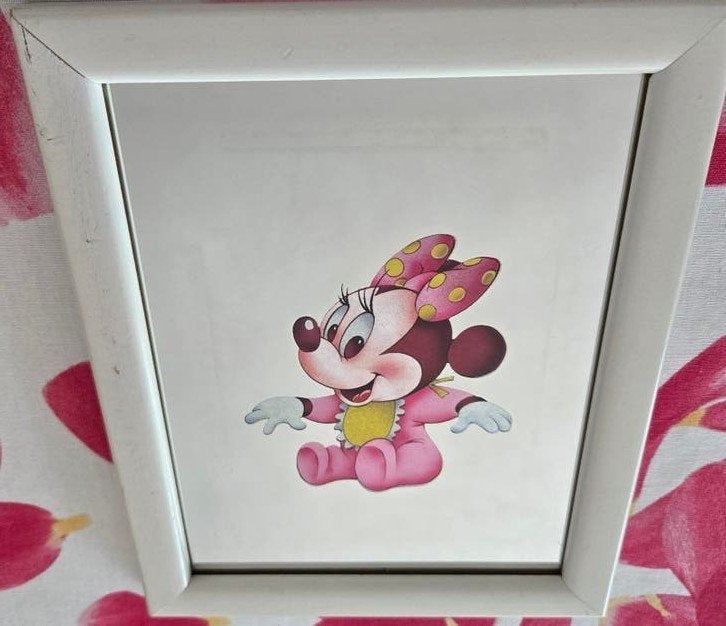 Vintage Disney Baby Minnie Mouse Foil Art / Folie Schilderij, Ophalen of Verzenden