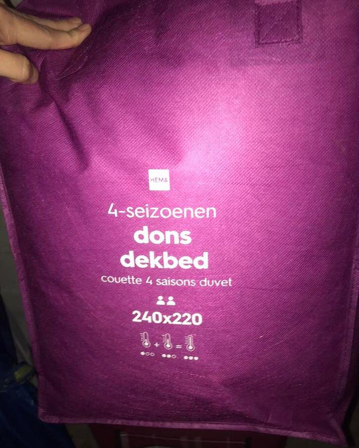 Hema 4 seizoenen dons dekbed 240x220 (nieuw!), Wit, Tweepersoons, Ophalen of Verzenden, Deken of Dekbed